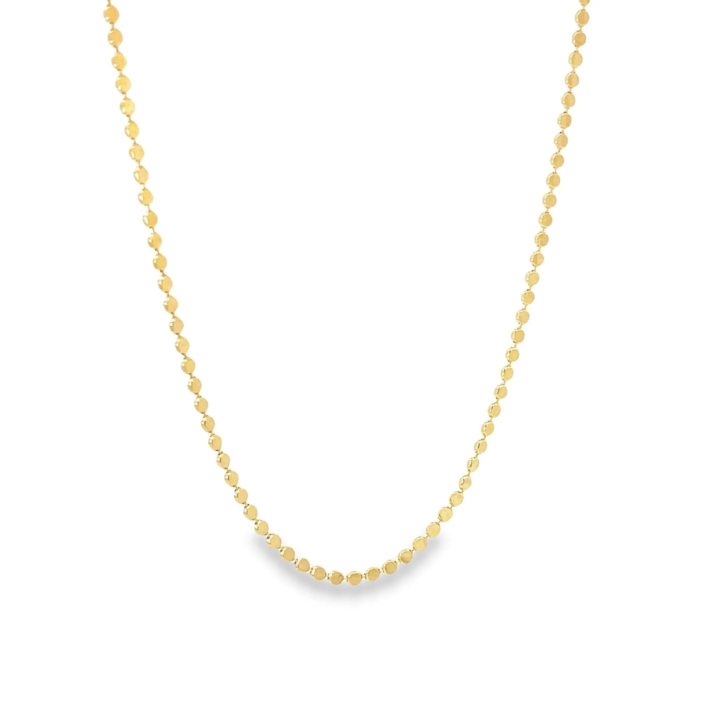 2mm Flat Ball Necklace Gold