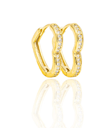 Heart Huggie Hoops