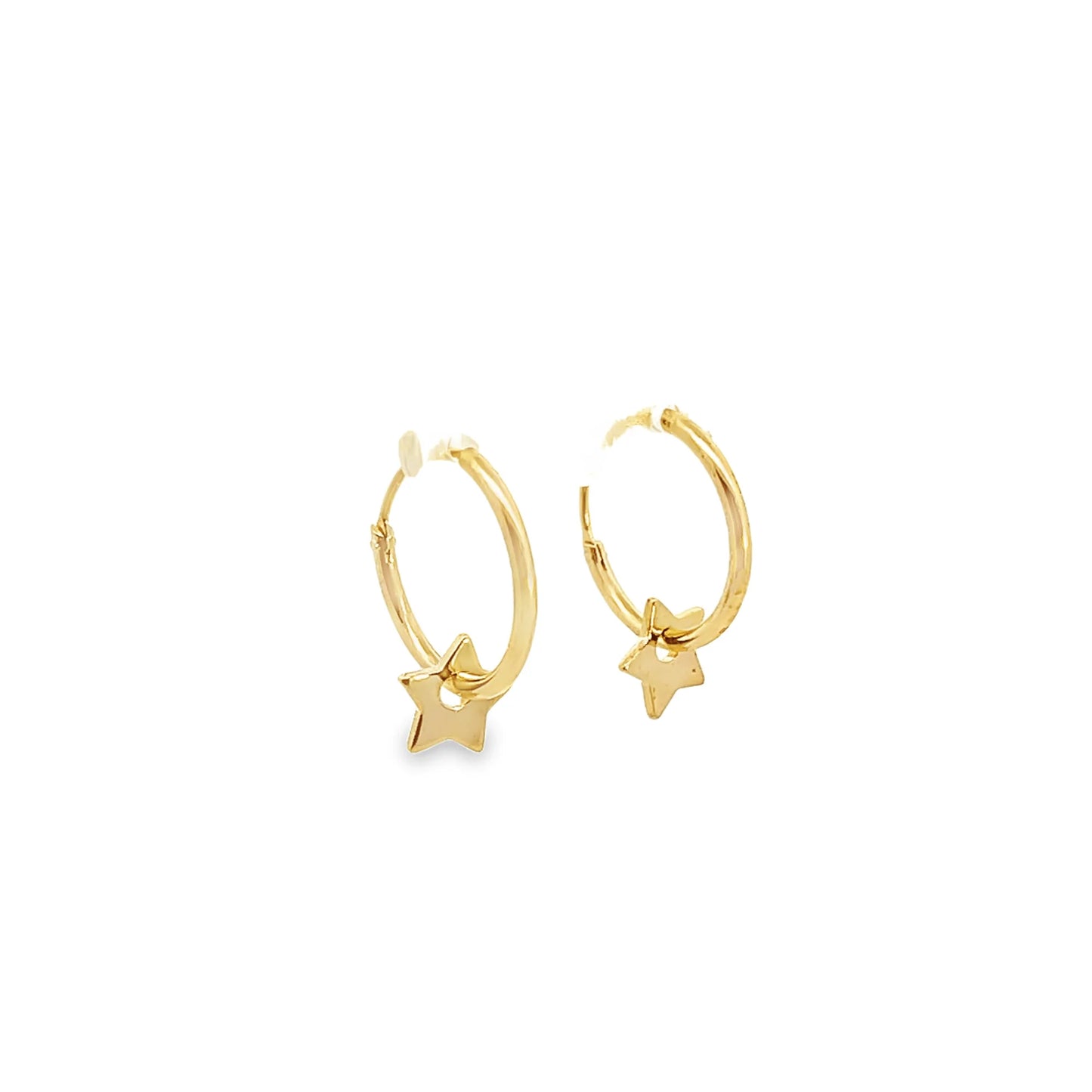Gold Stabbed Star Hoop Earrings