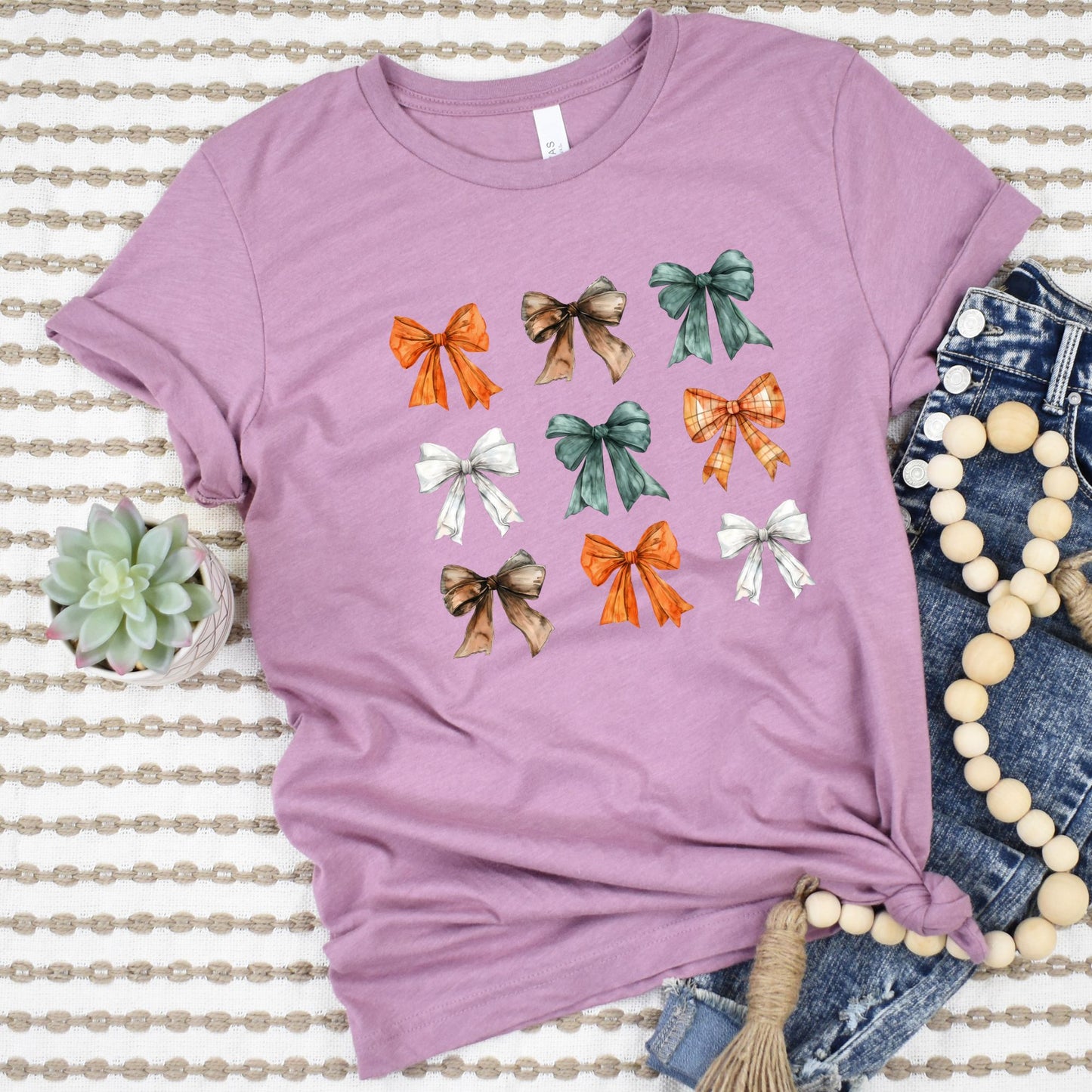 Fall Bows and More Fall Bows Short Sleeve Tee