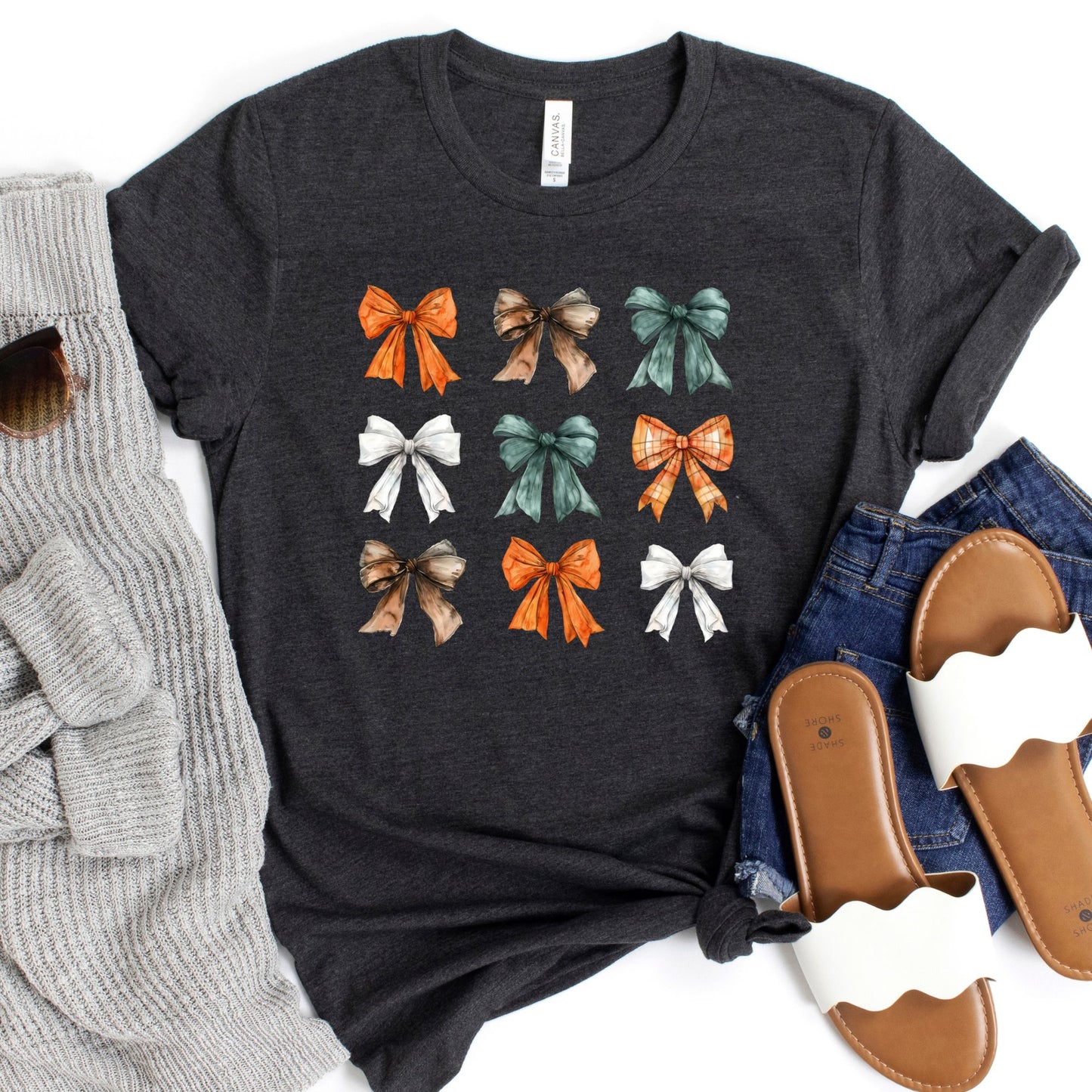 Fall Bows and More Fall Bows Short Sleeve Tee