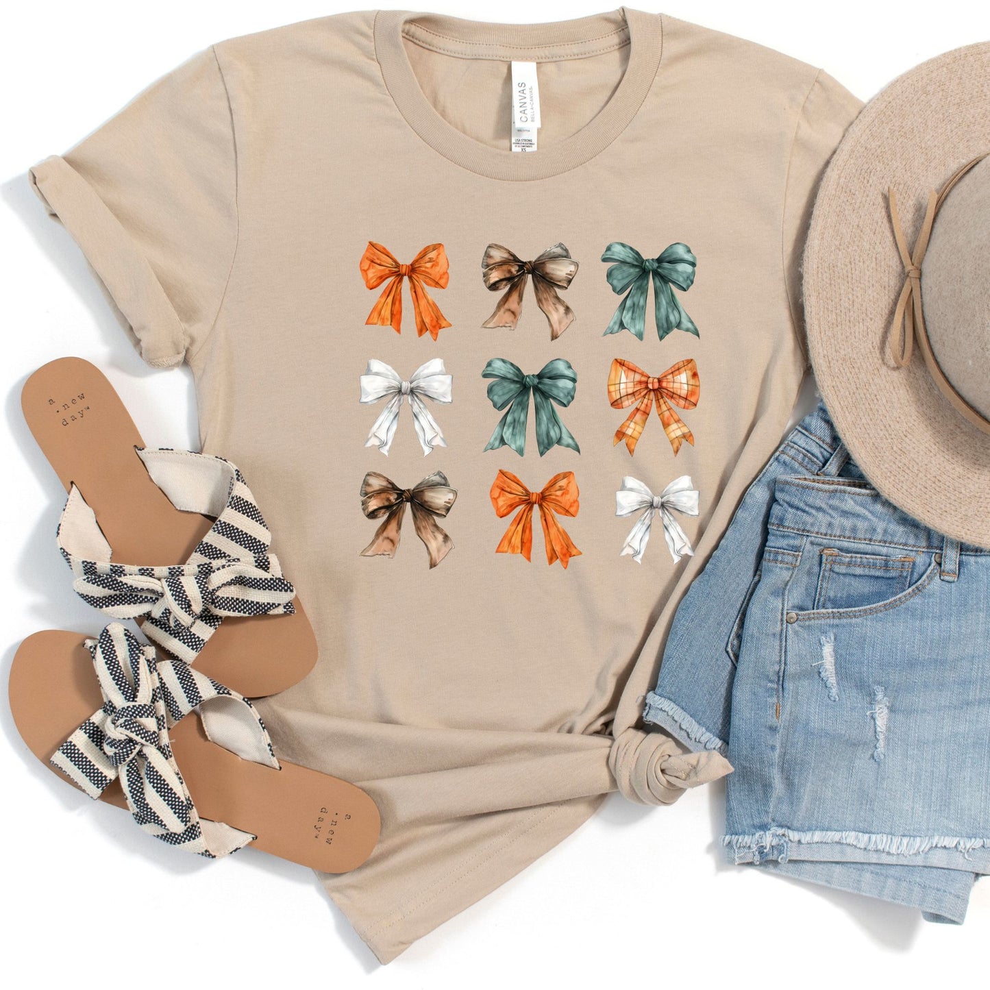 Fall Bows and More Fall Bows Short Sleeve Tee