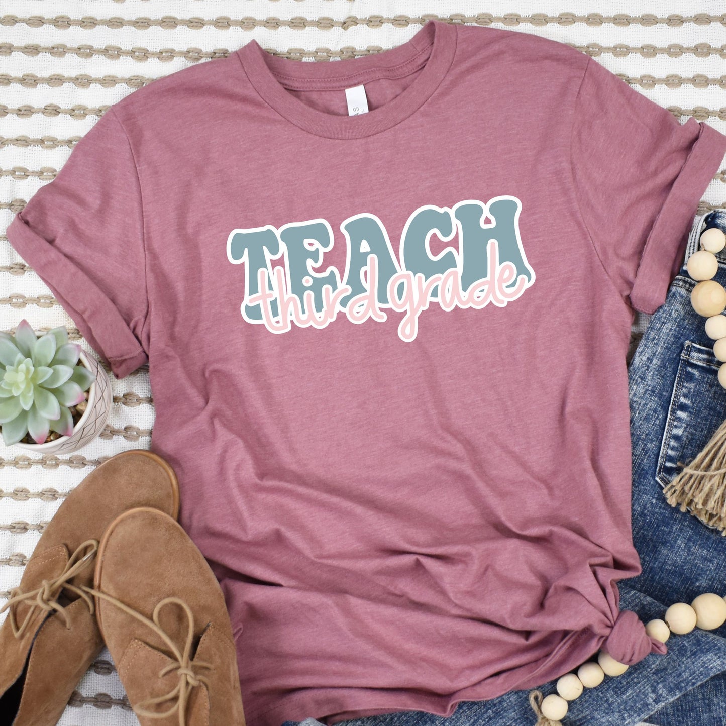 Groovy Third Grade Teacher Shirt