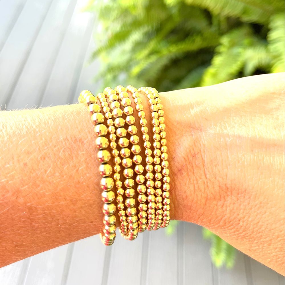 14k Gold Filled Beaded Bracelet 3mm beads