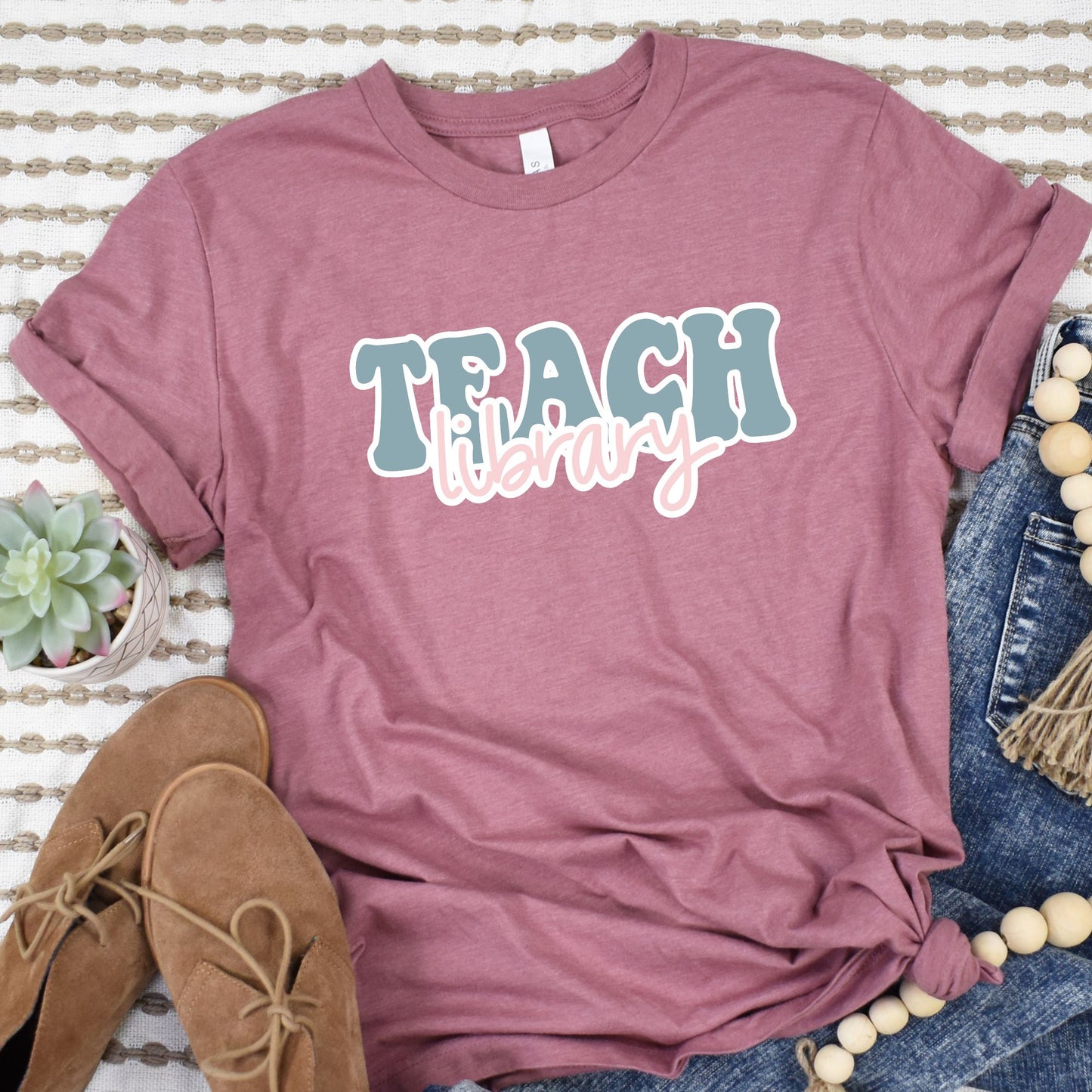 Groovy Library Teacher Shirt