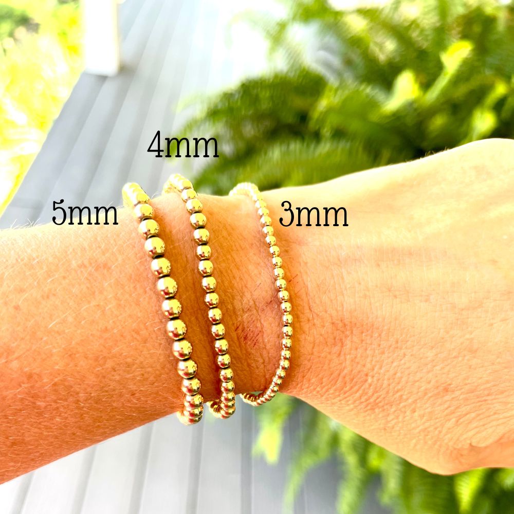 14k Gold Filled Beaded Bracelet 4mm