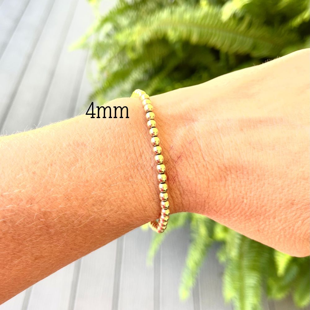 14k Gold Filled Beaded Bracelet 4mm