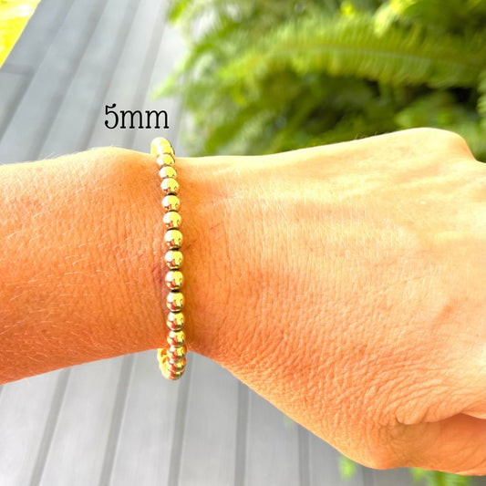 14k Gold Filled Beaded Bracelet 5mm