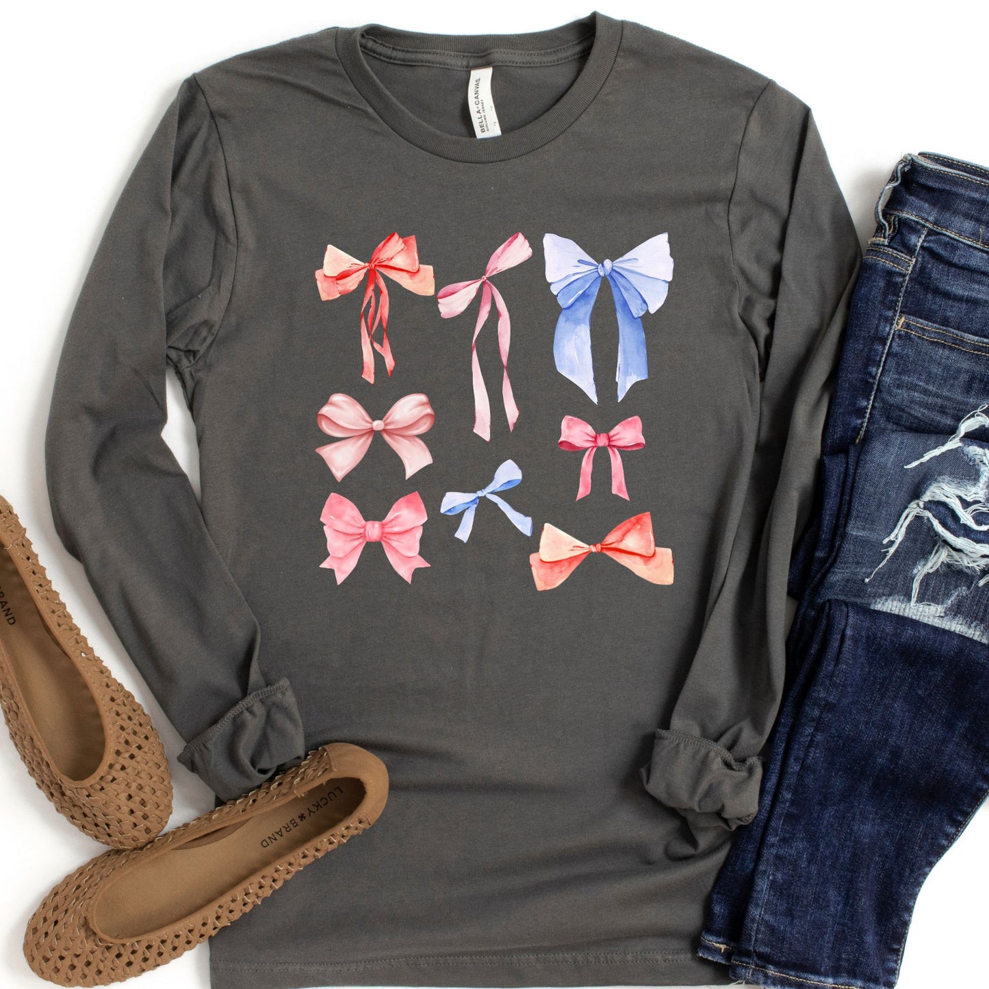 Girly Bows Long Sleeve Tee