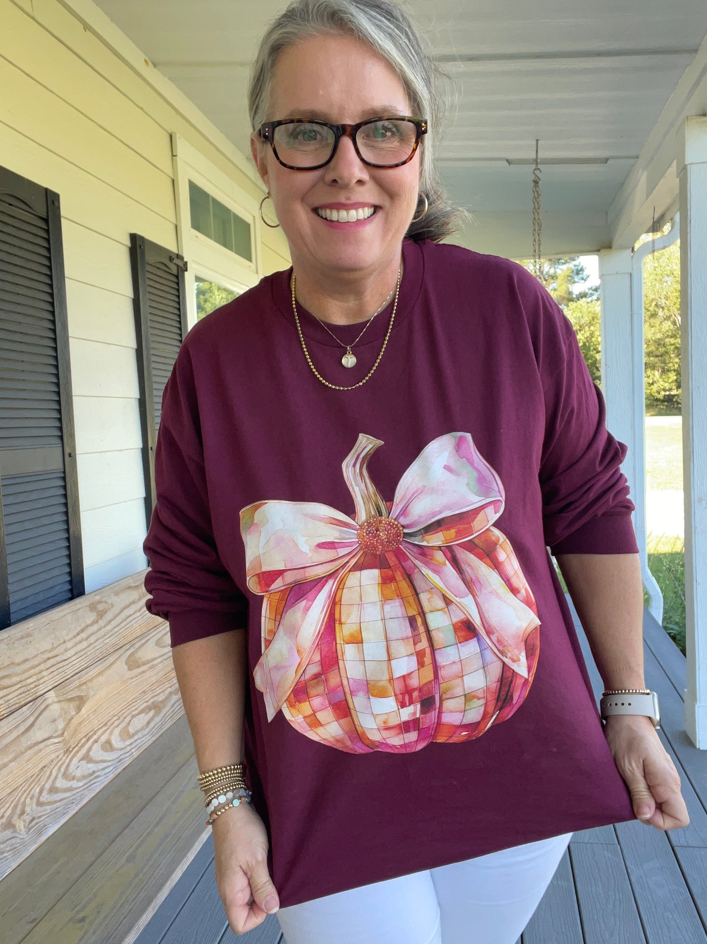 Disco Pumpkin Long Sleeve Tee