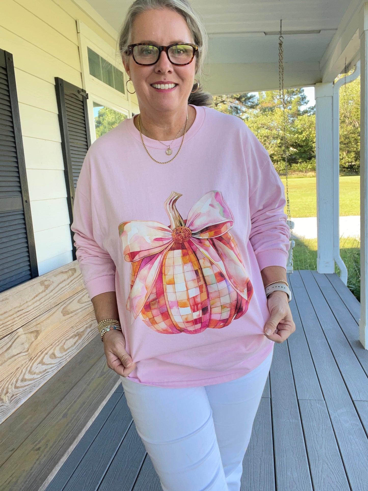 Disco Pumpkin Long Sleeve Tee