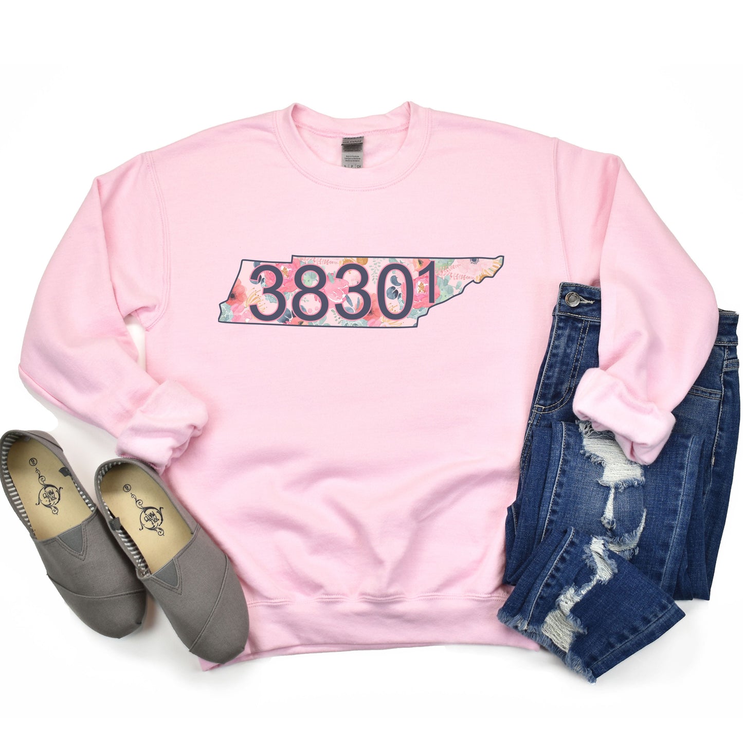 Jackson Tennessee Zip Code Crewneck Sweatshirt