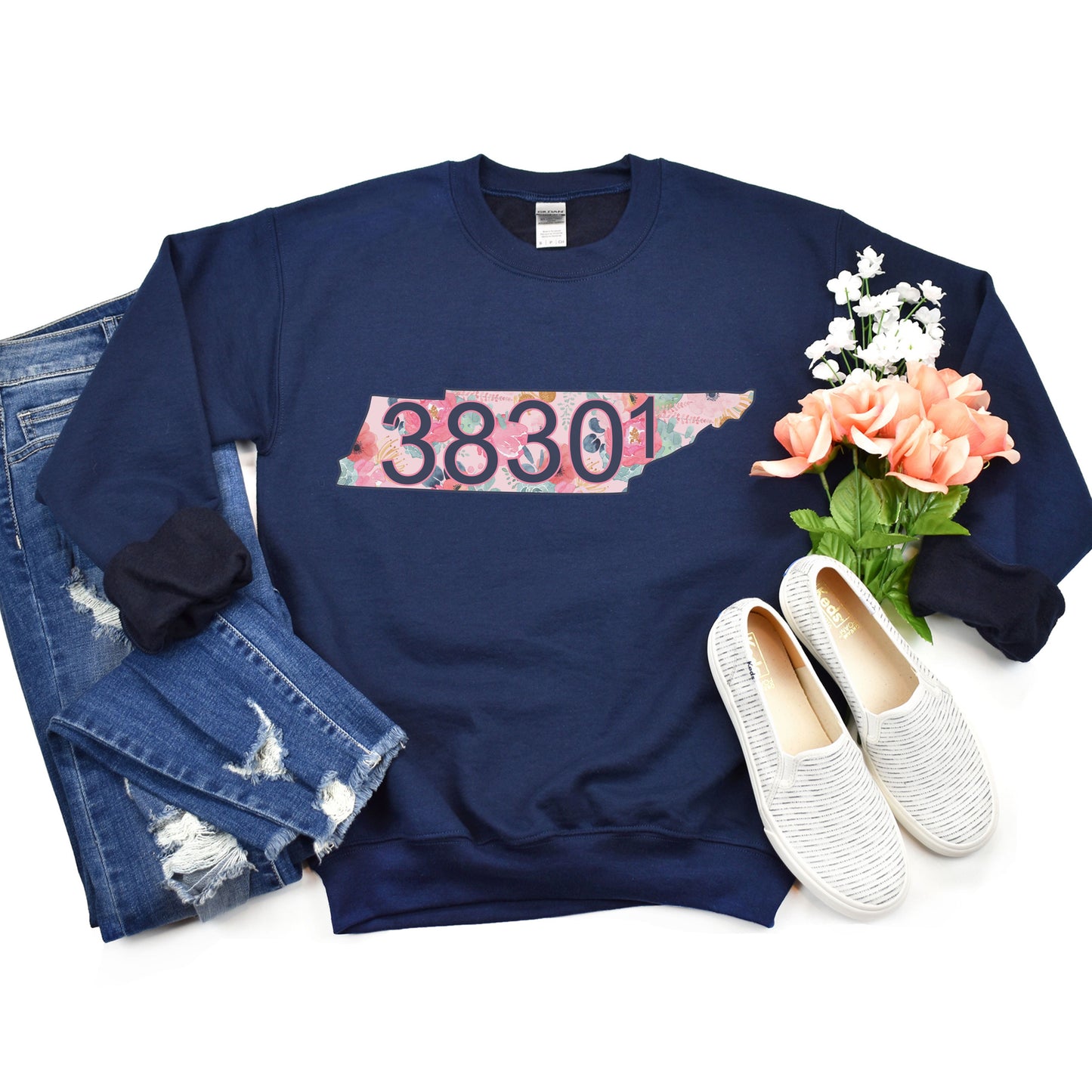 Jackson Tennessee Zip Code Crewneck Sweatshirt