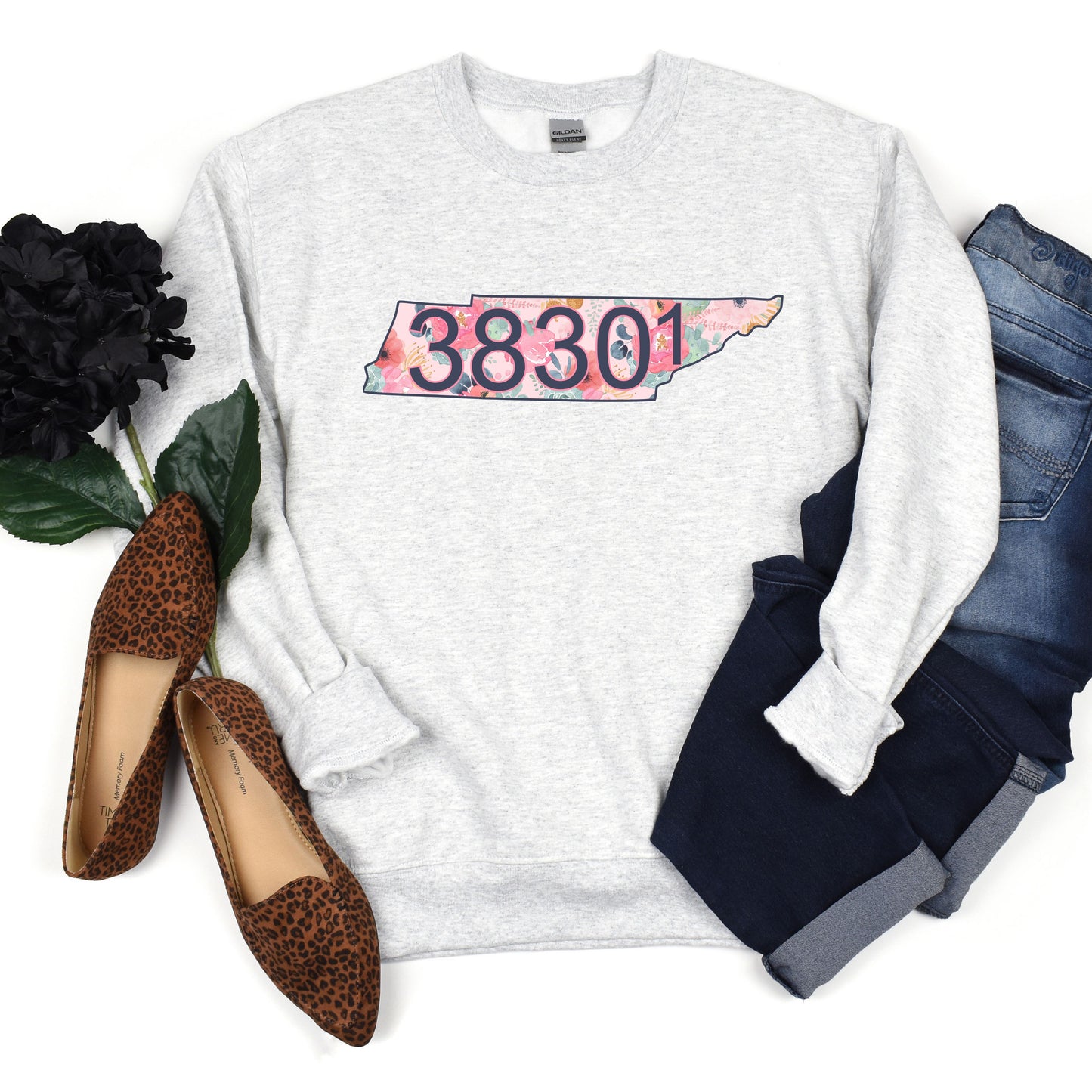 Jackson Tennessee Zip Code Crewneck Sweatshirt