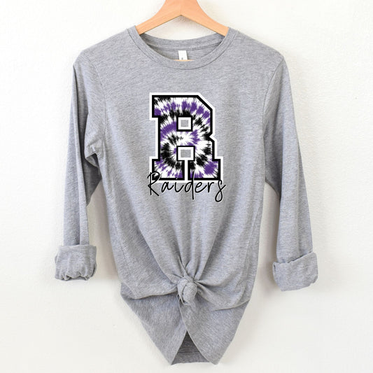 Raider in Tie-Dye Long Sleeve Crewneck Tee