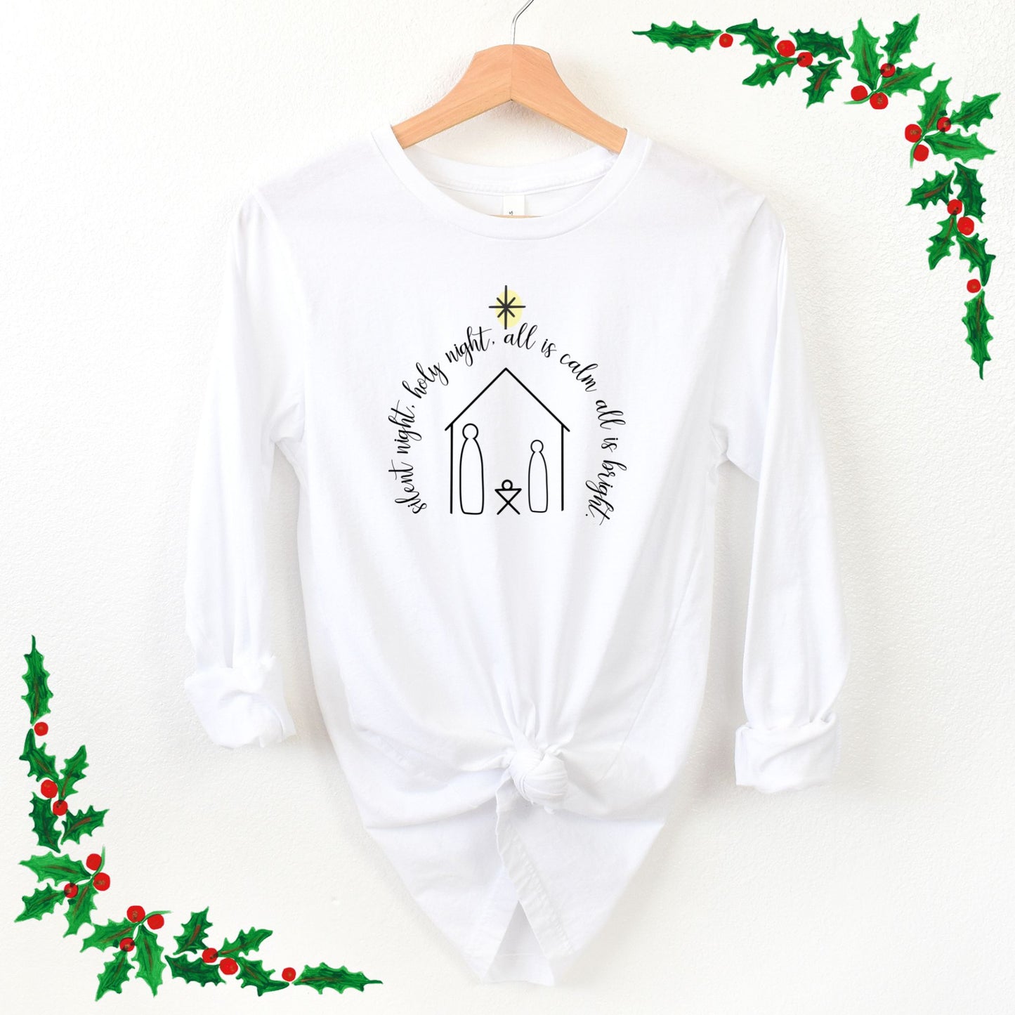 Silent Night Nativity Long Sleeve T'Shirt