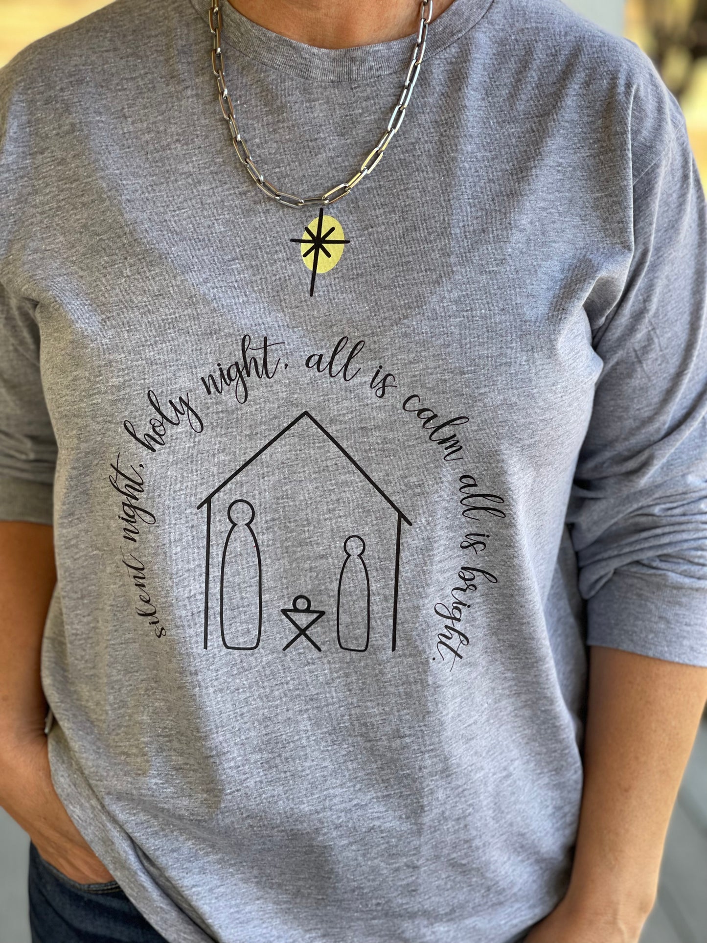 Silent Night Nativity Long Sleeve T'Shirt