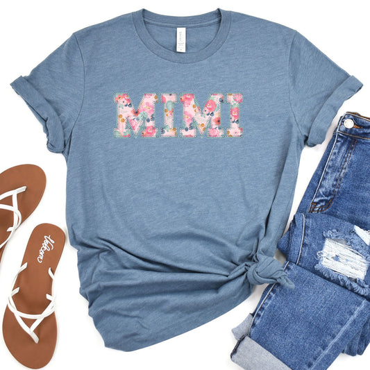 Mimi Cross Stitch Short Sleeve Tee