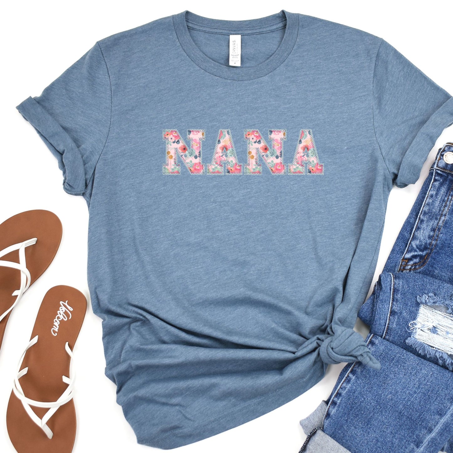 Nana Cross Stitch Short Sleeve Tee