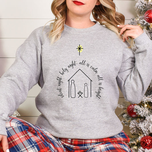 Silent Night Nativity Heavy Blend™ Crewneck Sweatshirt